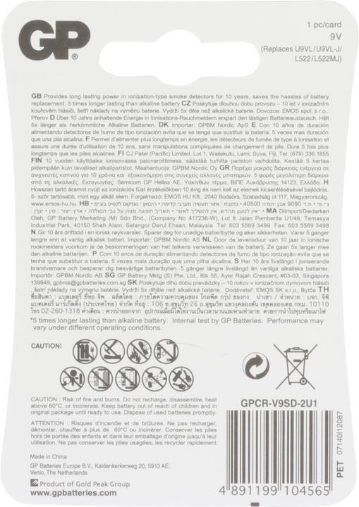 Produktbild GP Batteries GP Batterie Lithium 9V (1 Stk., 9V Block, 800 mAh)
