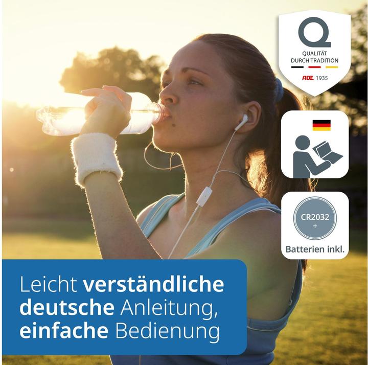 Produktbild ADE Personenwaage Amina Marmor Schwarz, Displaytyp: Digital (180 kg)