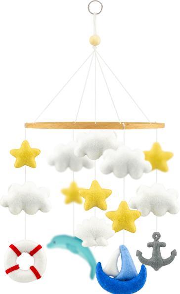 Image du produit Ulysse Couleurs d'Enfance Joli appareil mobile en feutre : la mer