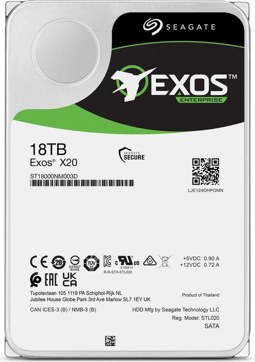 Produktbild Seagate Exos X20 (18 TB, 3.5", CMR)