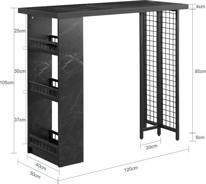 Actual product image SoBuy Bar table (120 x 105 x 50 cm)