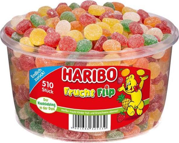 Actual product image Haribo Fruit Flip sugared fruit gums 510s (510 pcs., 1300 g)