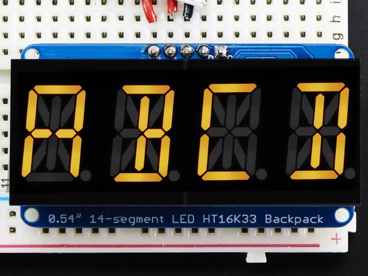 Produktbild Adafruit Alphanumerisches Display Gelb 4 Zeichen I2C (Display)