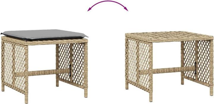 Produktbild VidaXL Gartenhocker Kissen Hocker Gartenstuhl Sitzhocker 4 Stk. Beigemischung