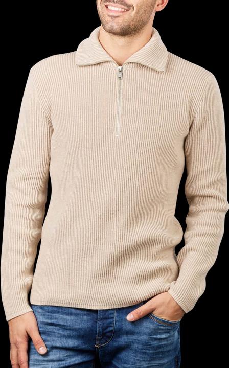 Marc O'Polo Pullover Troyer linen white (XL)
