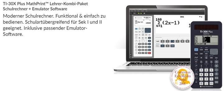Produktbild TI TI-30X Plus MathPrint Rechner Kombipaket für Lehrer