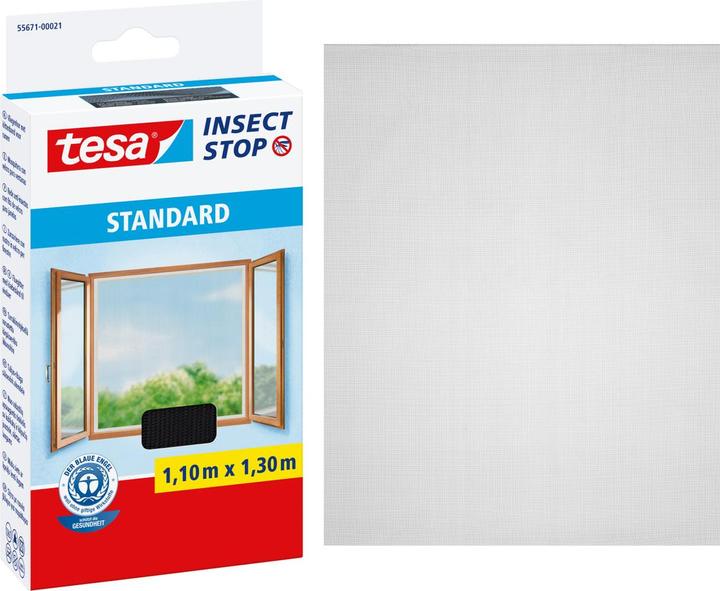 tesa Insektenschutz STANDARD für Fenster, mit Klettband, ohne Bohren