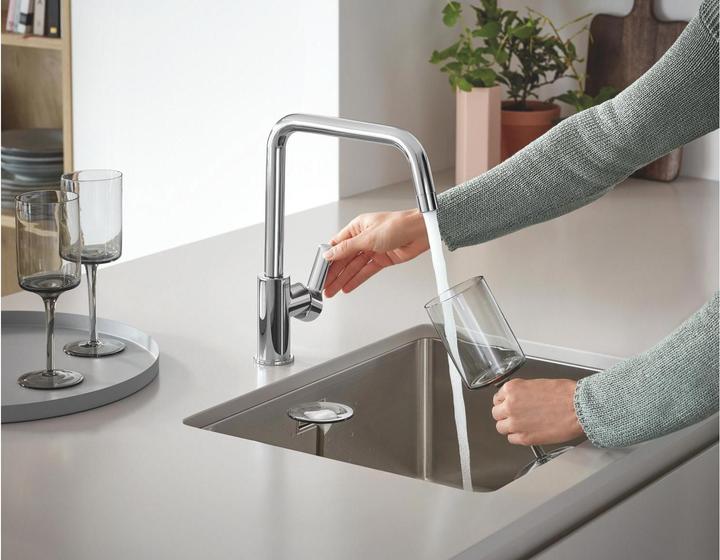 Image du produit Grohe Start QuickFix Robinet de cuisine, bec haut, forme en U, pivotant, chromé