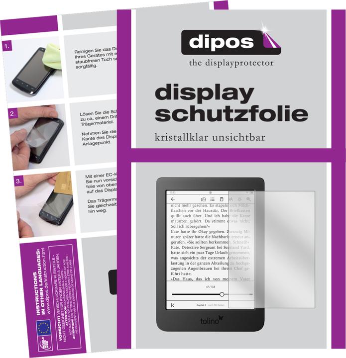Dipos Displayschutzfolie Crystalclear (2 Stück, Tolino Page 2)