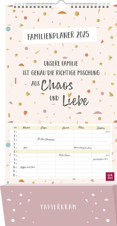 Produktbild Unsere Familie ist genau die richtige Mischung aus Chaos und Liebe (25 x 52.3 cm, Deutsch)