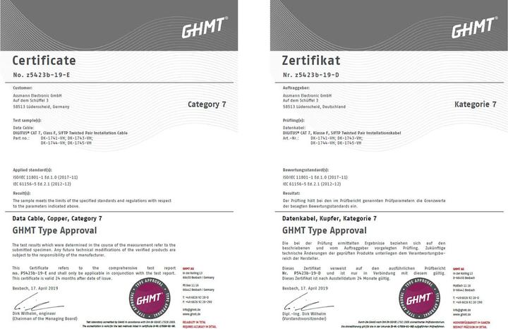 Produktbild Digitus Netzwerkkabel (S/FTP, CAT7, 500 m)