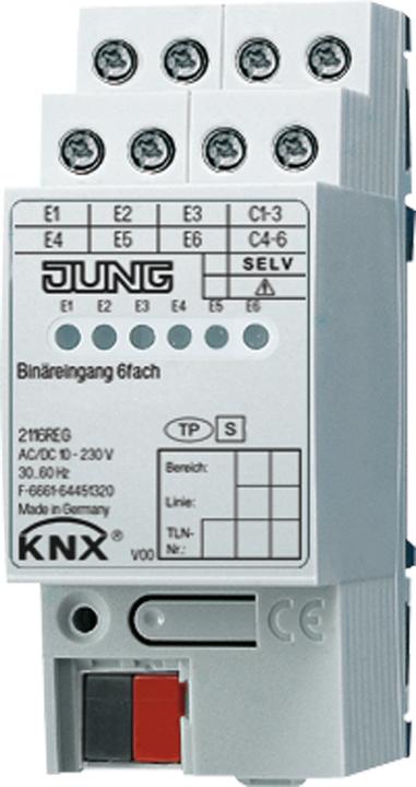 Immagine prodotto JUNG Ingresso binario KNX REG 2TE LED 6f 2116REG