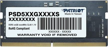 Productafbeelding Patriot signatuurlijn 16 GB 5600MT/s CL46 SO-DIMM (1 x 16GB, 5600 MHz, DDR5 RAM, SO-DIMM)