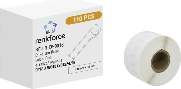 Immagine prodotto Renkforce Rotolo di etichette Compatibile con la carta DYMO DYMO 99018 190 x 38 mm
