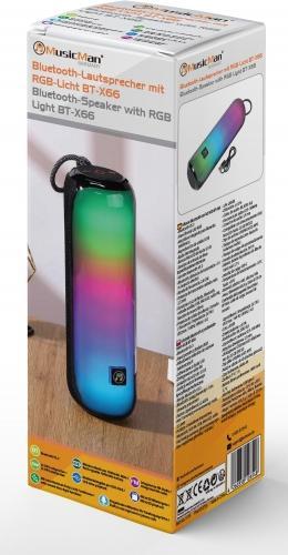 Actual product image Technaxx MusicMan Portable Bluetooth Speaker with RGB Disco Lights, FM Radio, USB & MicroSD Playback, 1800mAh (4 h)