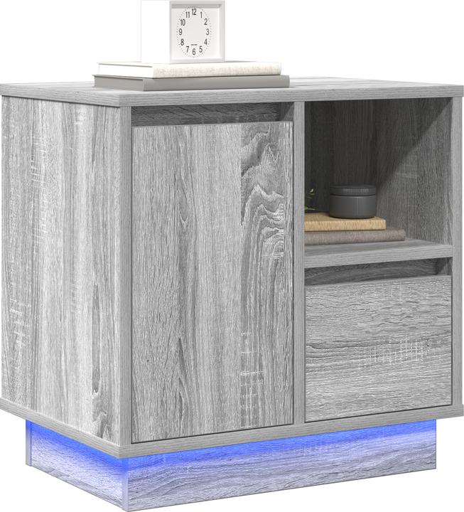 Actual product image VidaXL Grey Sonoma wood-based material Small rectangular bedside table Modern (40 x 40 x 40 cm)