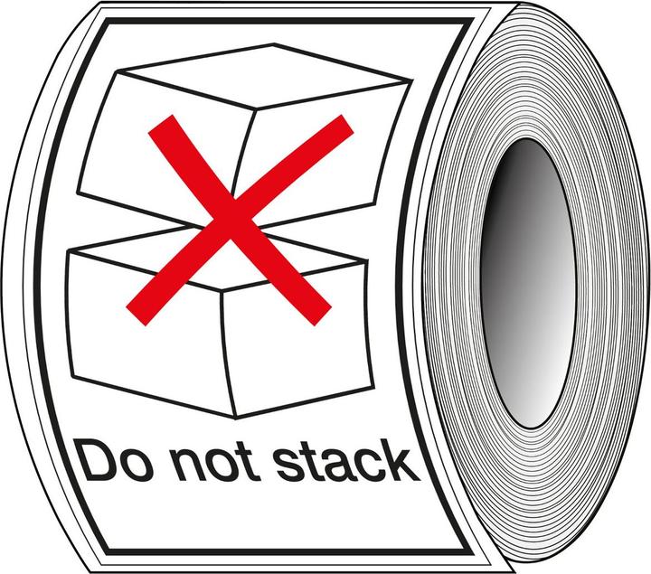 Immagine prodotto Brady STE16, B-7610, Etichette per imballaggio - Non impilare (testo in inglese), carta, opaco, nero