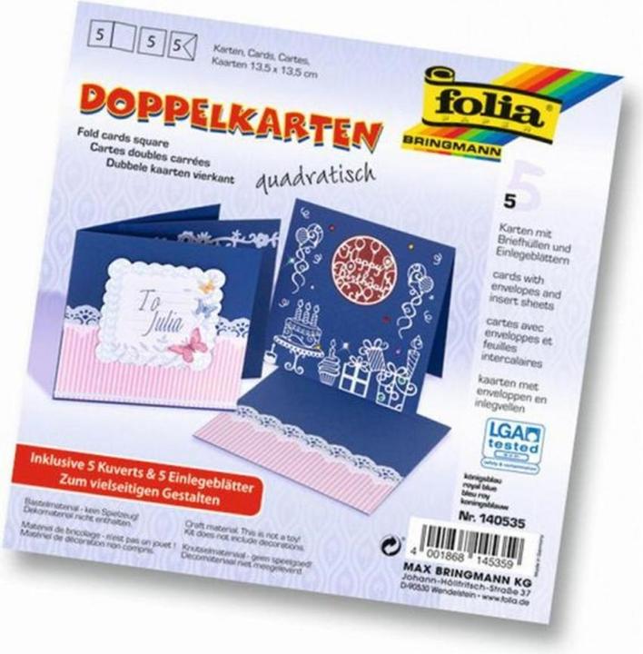 Produktbild Folia Doppelkarten quadratisch 220 g/m2 (220 g/m², 5 x)