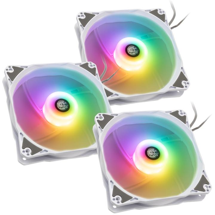 Bitspower Notos RGB PWM ventilator, 120mm - wit, 3-pack (120 mm, 3 x)