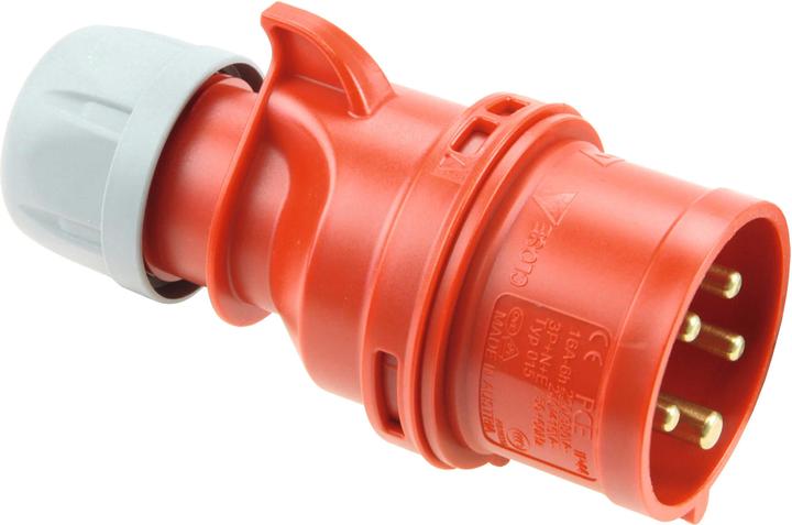 Actual product image PCE CEE Three-phase plug Shark 400V 32A IP44 025-6 (CEE 32/3)