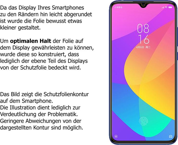 Produktbild Dipos Displayschutzfolie Antireflex (2 Stück, Xiaomi Mi 9 Lite)