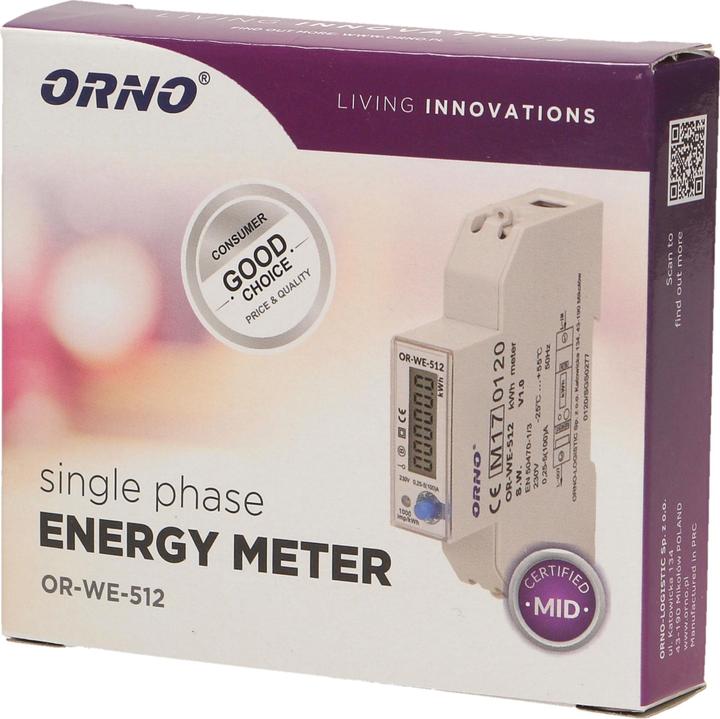 Immagine prodotto MGA Misuratore digitale di corrente alternata Orno LCD, visualizzazione del consumo di energia in 1