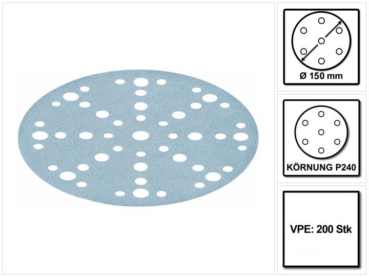 Actual product image Festool STF D150/48 Disques abrasifs Granat P240 150 mm - pour RO 150, ES 150, ETS 150, ETS EC 150 (P240)