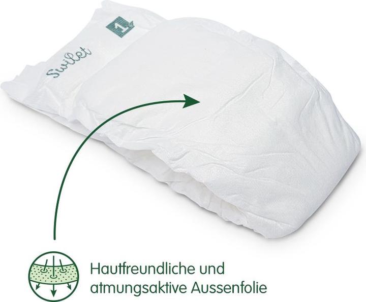 Actual product image Swilet The bio diaper (Size 1, Monthly box, 108 Piece)