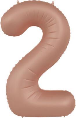 Image du produit Folat Ballon transparent chiffre 2 Vintage Rose (1 x)