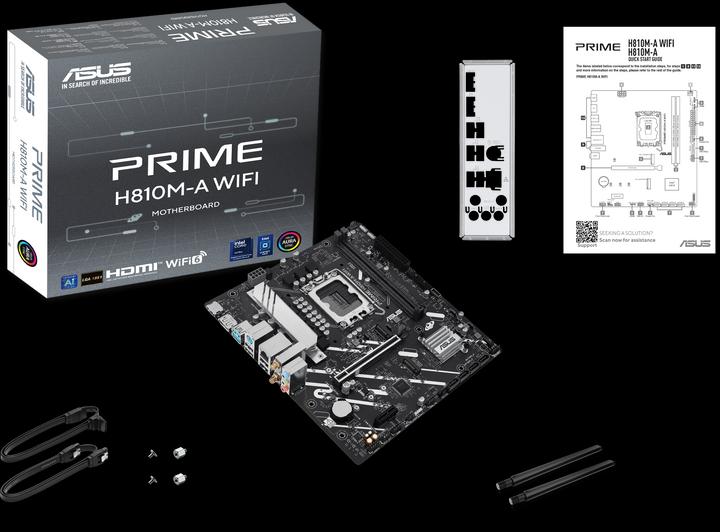 Actual product image ASUS PRIME H810M-A WIFI (LGA 1851, Intel H810, uATX)