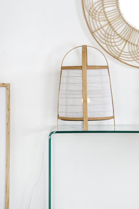 Actual product image DKD Home Decor Desk lamp White Natural Bamboo 40 W 220 V 32 x 32 x 45,5 cm