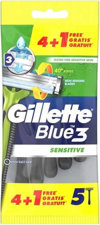Actual product image Gillette BLUE 3 SENSITIVE disposable razor blade 5 u (5 x)
