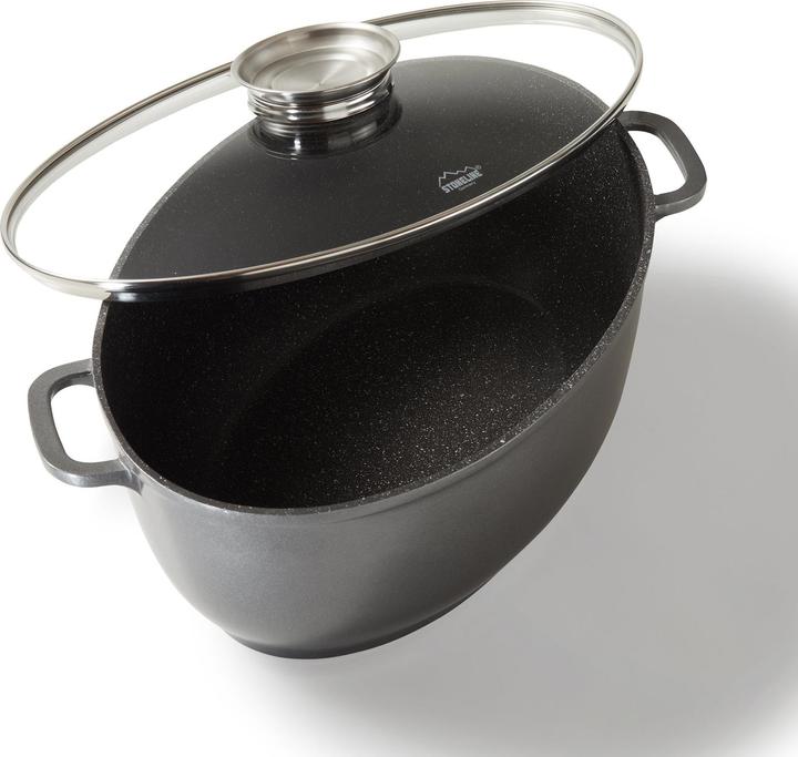 Actual product image Stoneline Gourmet roaster 39 x 26 cm, with aroma glass lid (39 cm, Casserole + Stewpot, Cast aluminium)