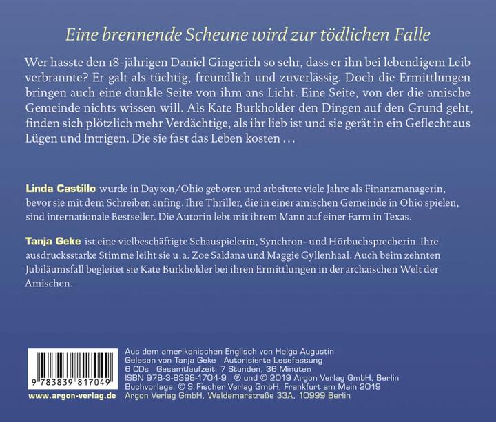 Actual product image Burning grave (Linda Castillo, Tanja Geke, Helga Augustin, German)