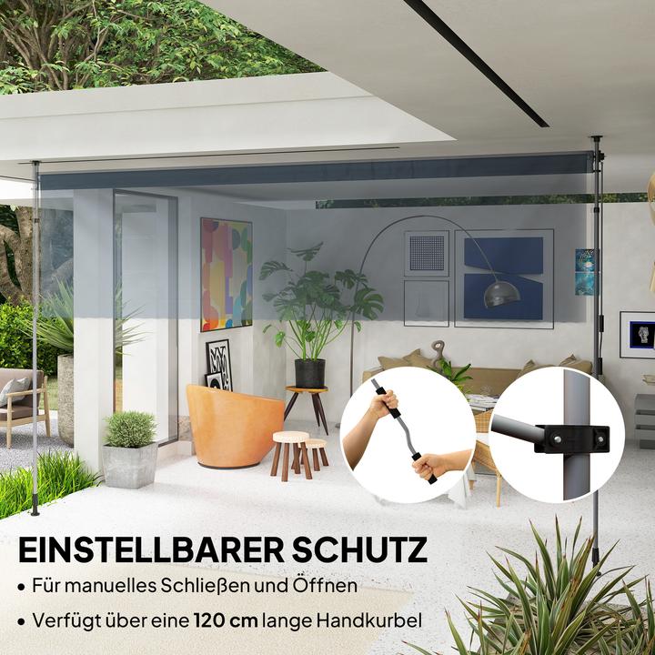 Produktbild Outsunny Markise Polyester, Aluminium Dunkelgrau (4 m)