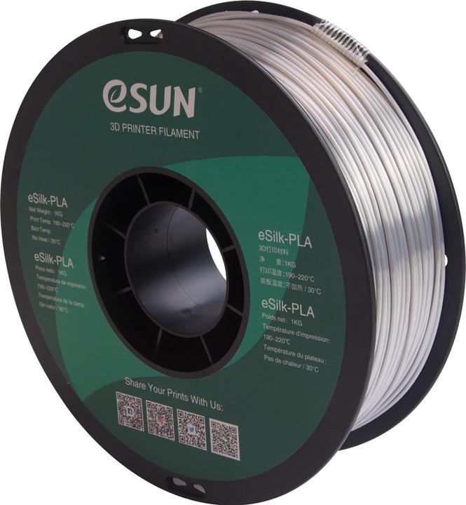 Immagine prodotto eSUN EPLA-SILK 1,75mm SILVER 1kg FILAMENT 3D (PLA, 1.75 mm, 1000 g, Argento)
