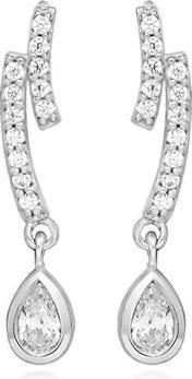 Actual product image Silver Cat - Dazzling Cubic Zirconia Dangle Earrings SC538