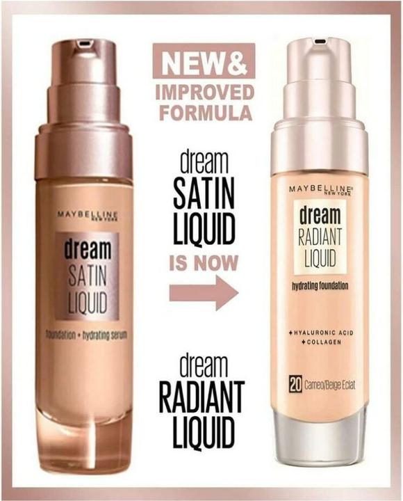 Image du produit Maybelline New York Dream Satin Liquid - 3 True Ivory - Fond de teint 30 ml flacon pompe liquide (3 ivoire véritable.)
