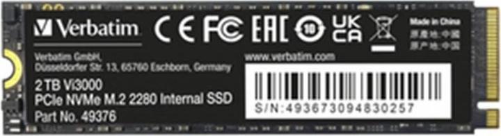 Actual product image Verbatim Vi3000 (2000 GB, M.2 2280)