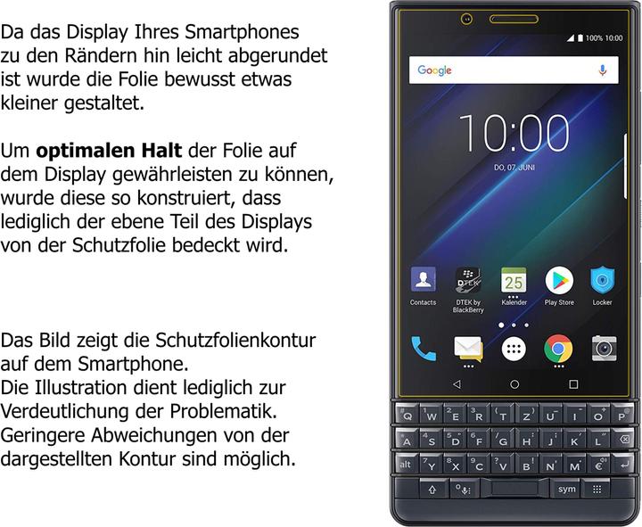 Actual product image Dipos Screen Protector Anti-Shock (2 Piece, Blackberry KEY2 LE)