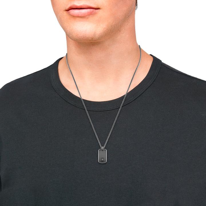 Immagine prodotto S.Oliver Collana da uomo, bussola in acciaio inox (Acciaio inossidabile, 55 cm)