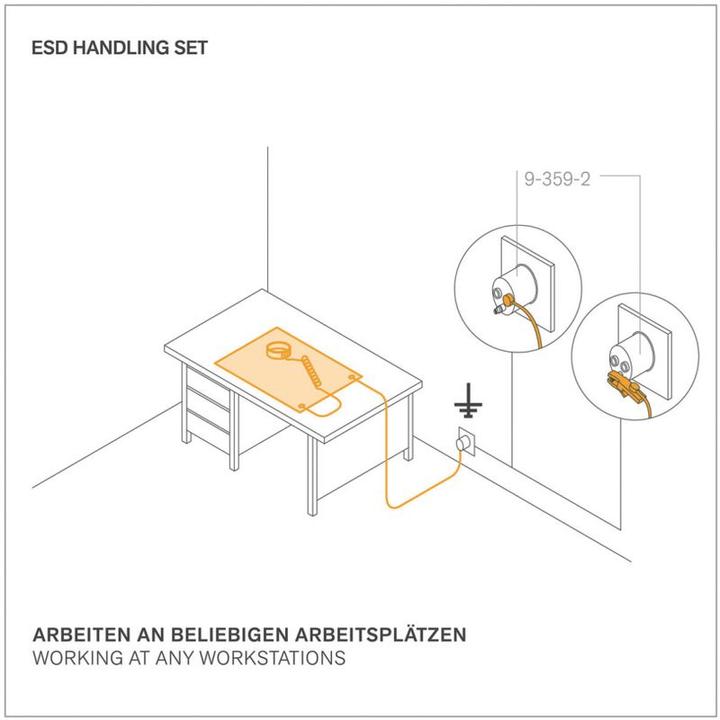 Produktbild Bernstein ESDTischmattenSet Schwarz (Statikschutz)