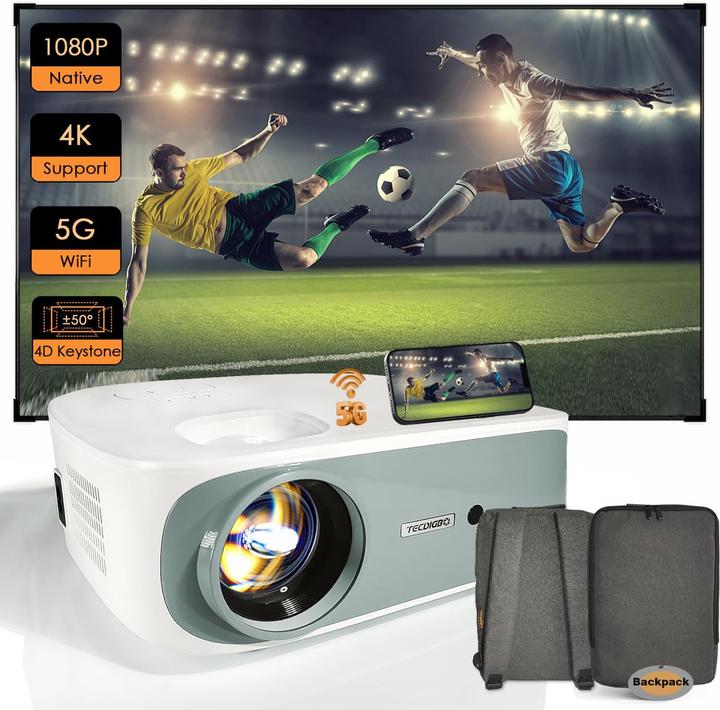 Produktbild Tecdigbo 4K Bluetooth-Projektor mit 4D Keystone-Korrektur (4K, 9500 lm)