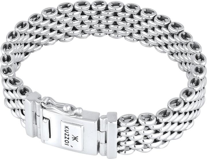 Immagine prodotto Kuzzoi Bracciale Uomo Robusto Chiusura a Scatola Argento 925 (23 cm, Argento 925)