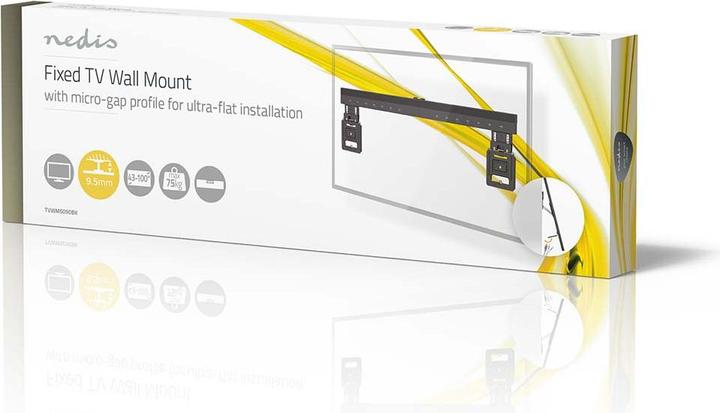 Produktbild Nedis Feste TV-Wandhalterung | 43 - 100 " | maximal unterstützes Bildschirmgewicht: 75 kg | Minimale (Wand, 100", 75 kg)