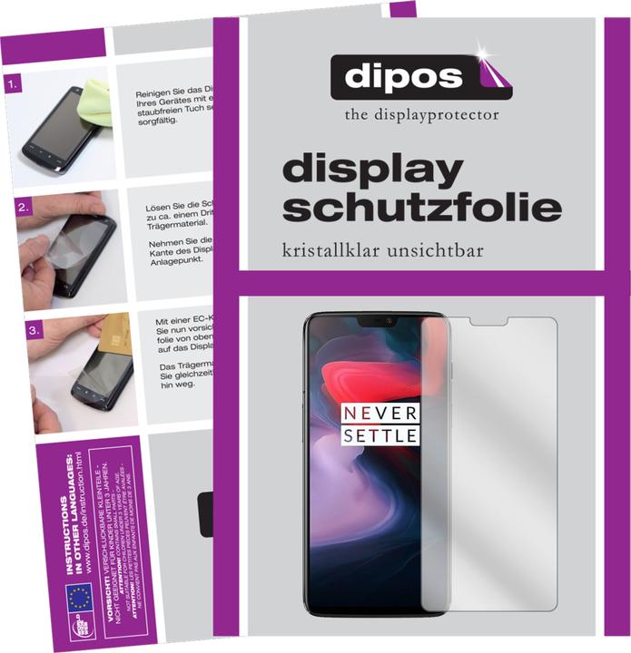 Dipos Displayschutzfolie Crystalclear (2 Stück, OnePlus 6)