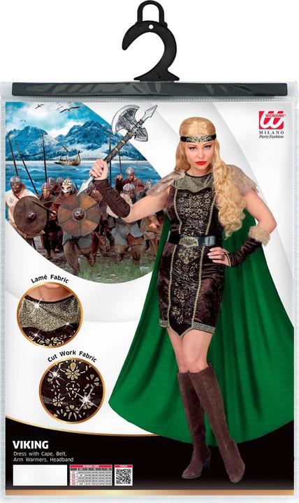 Image du produit Widmann Viking Reine Costume Femme Robe avec Cape, Ceinture, Manchettes, Bandeau (L)
