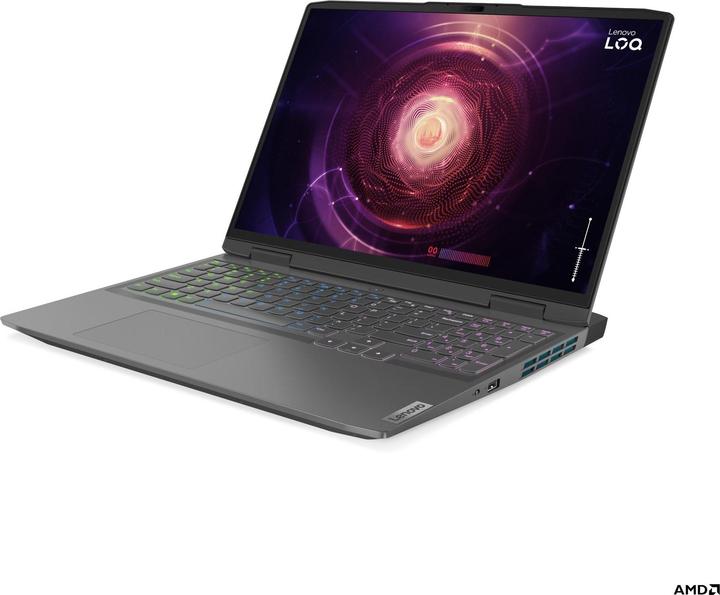 Actual product image Lenovo LOQ 16APH8 AMD Ryzen 7 7840HS 16inch 16GB 512GB SSD RTX4050 6GB W11H Storm Grey Qwerty (16", 16 GB, 512 GB, Eng. Int.)
