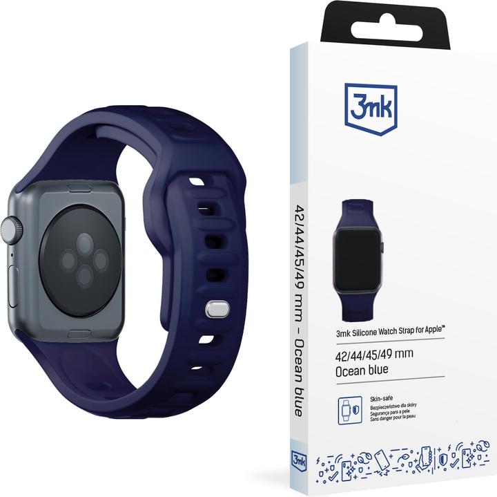 Produktbild 3MK Silicone Watch Strap granatowy/ocean blue dla Apple Watch 42/44/45/49mm (Silikon, Edelstahl)