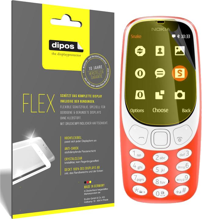 Produktbild Dipos Displayschutzfolie Full-Cover 3D (3 Stück, Nokia 3310 2G, Nokia 3310 3G)